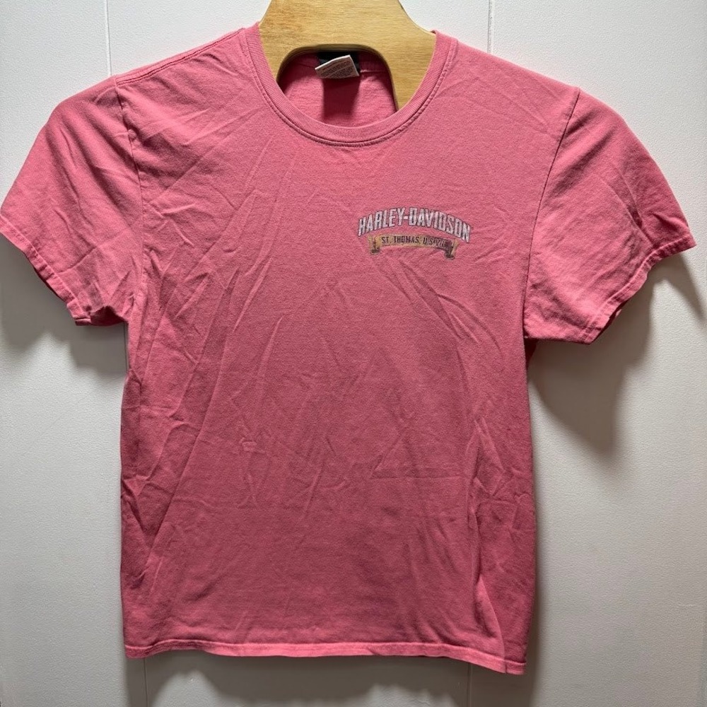 Harley Davidson Pink Beach Cruiser St Thomas T Shirt Womens Size‎ Medium